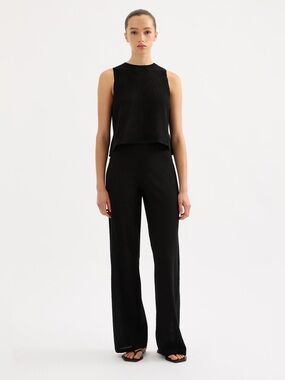 Nude Lucy Black Zosia Knit Wide Leg Pants Large